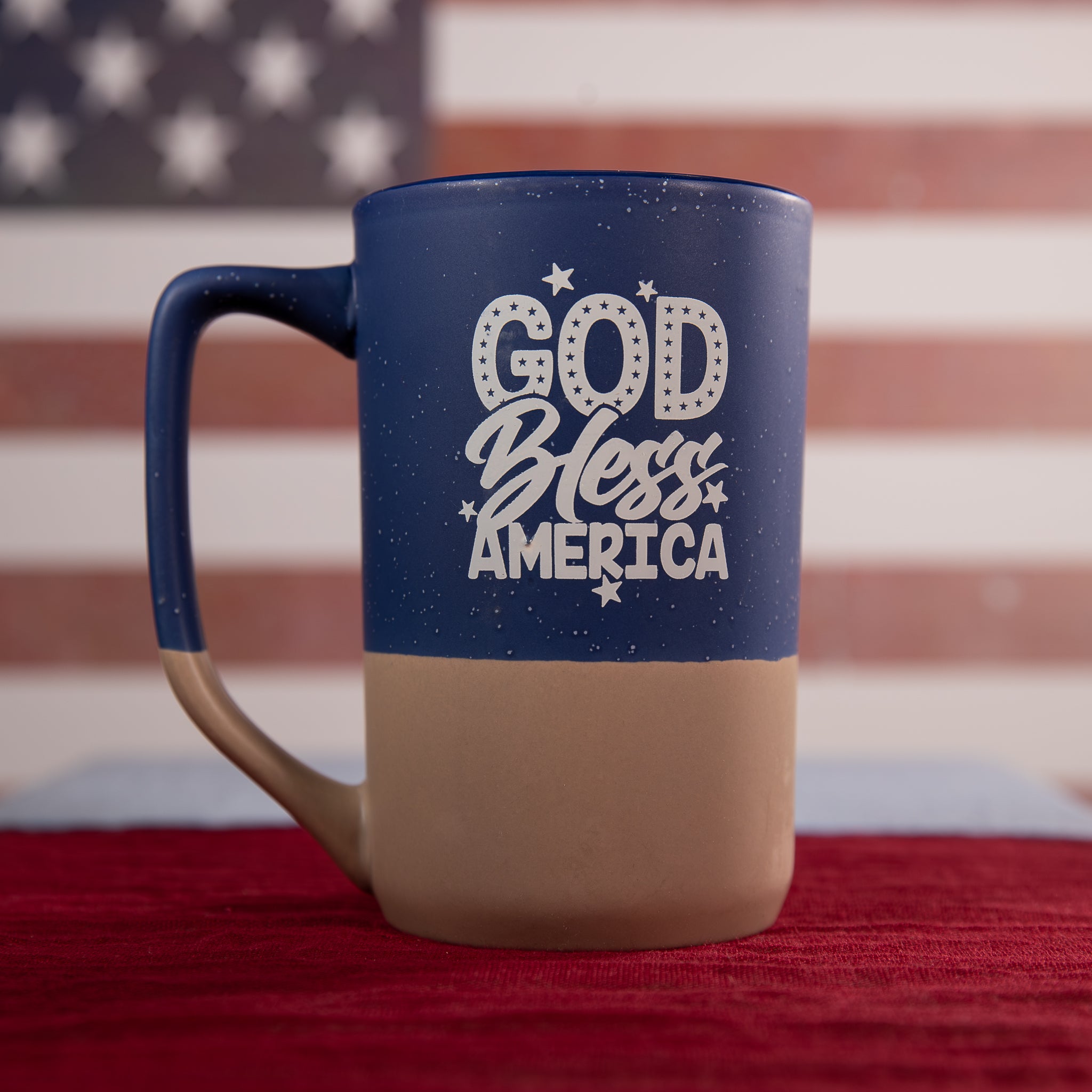God Bless America Blue Mug