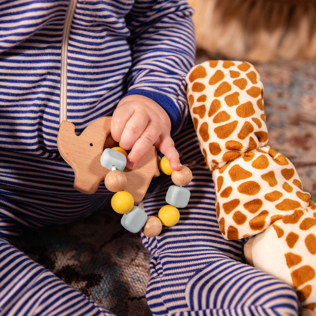 Baby Box Set - Zoo - Swaddle, Teether, Lovie, Burp Cloth, &amp; Bib