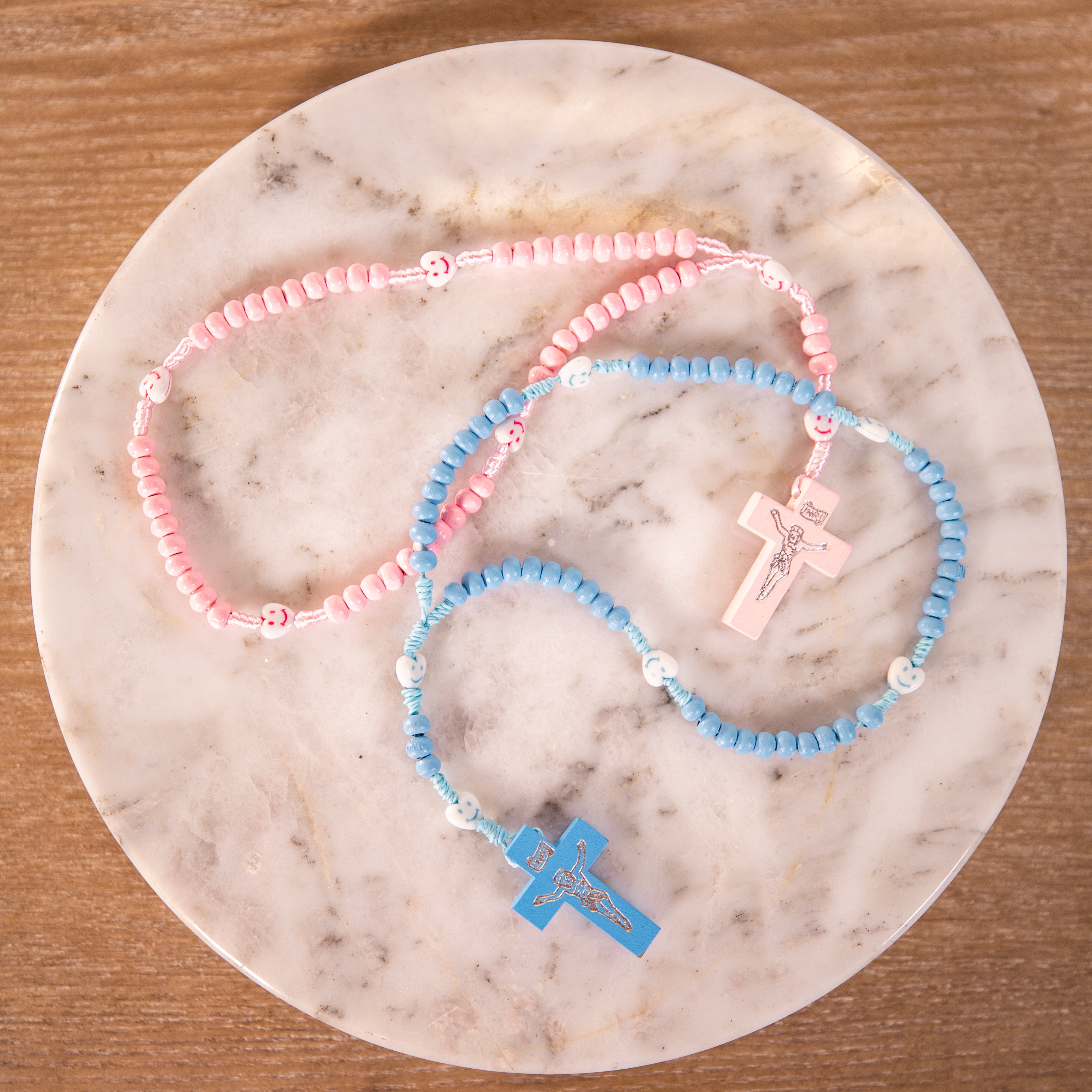 Kid's Rosary - Pink Wood