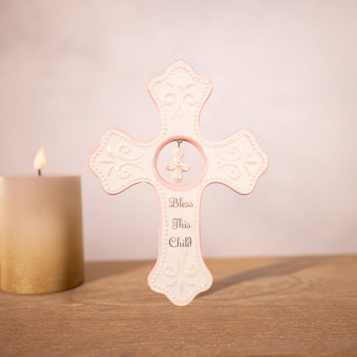 Cross - Bless This Child - Pink