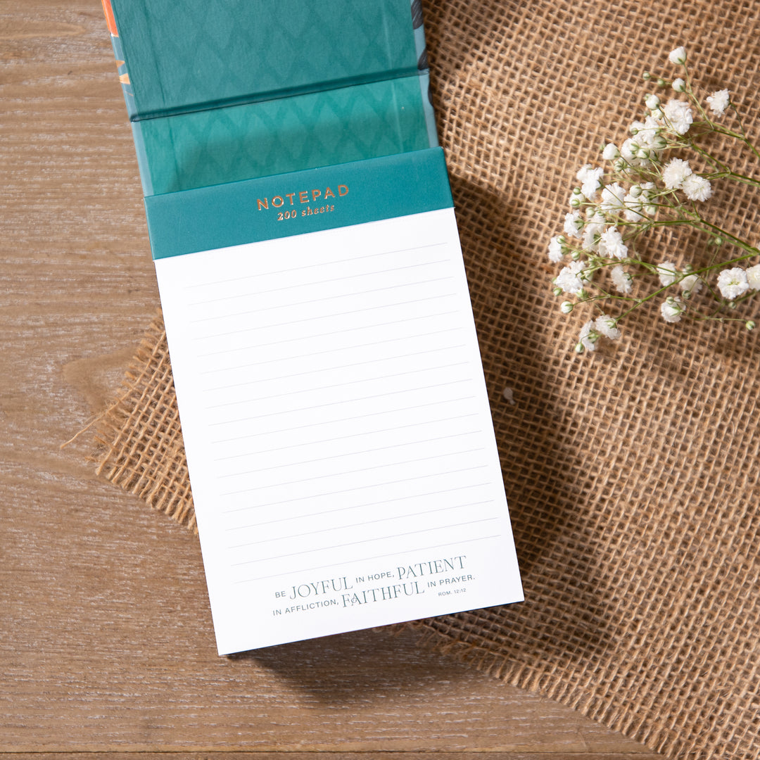 Notepad - Be Joyful In Hope Romans 12:12 - Floral