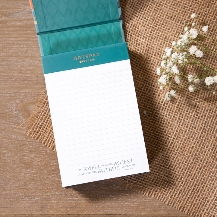 Notepad - Be Joyful In Hope Romans 12:12 - Floral