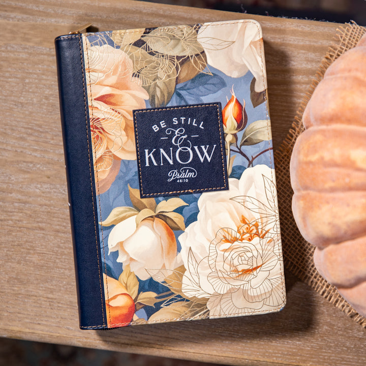 Journal - Be Still and Know - Floral - Zip