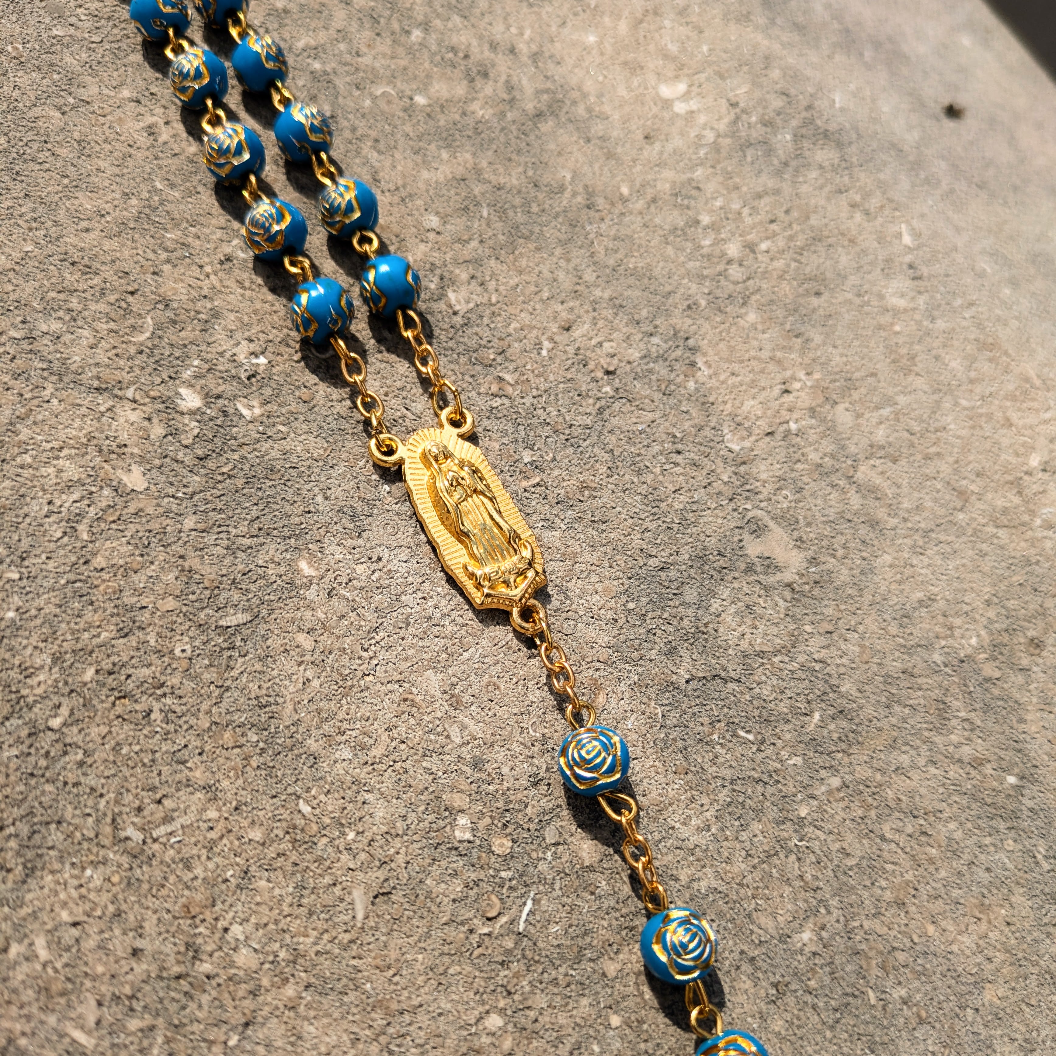 Rosary - OLG - Golden Rose - Teal