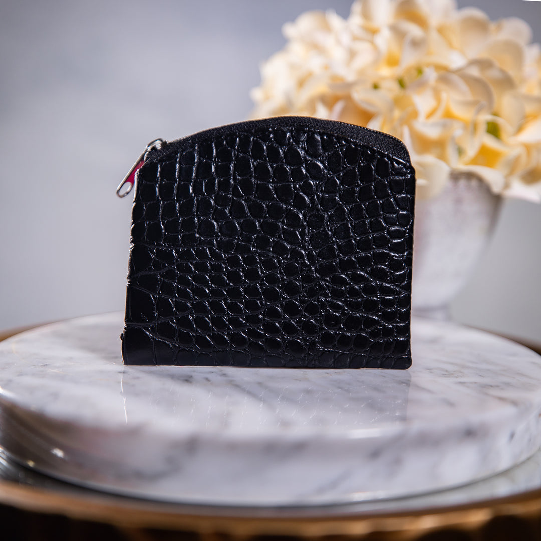 Rosary Case - Black Crocodile