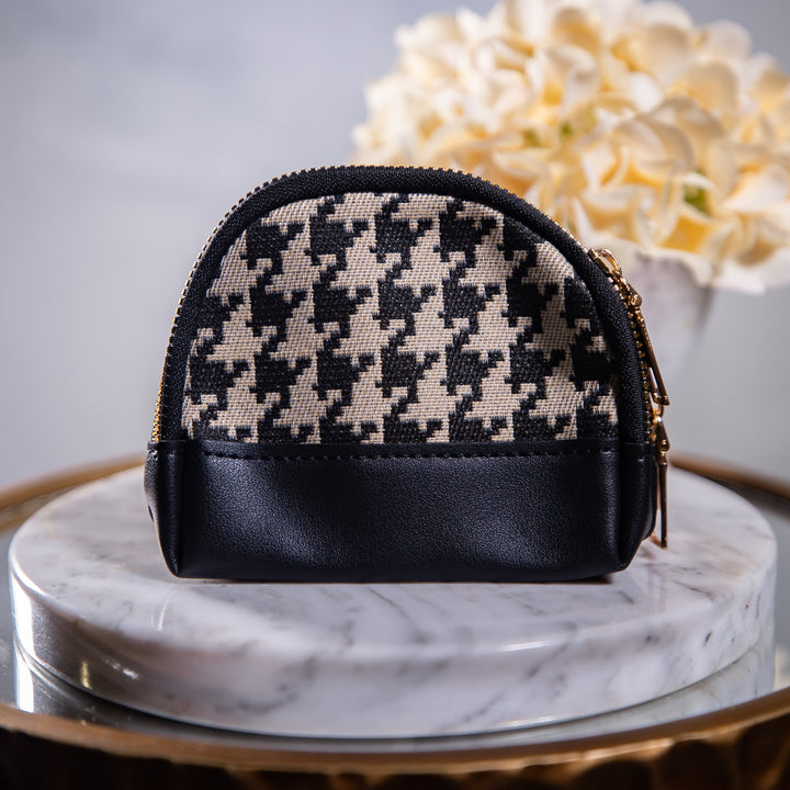 Double Zipper Purse - Houndstooth