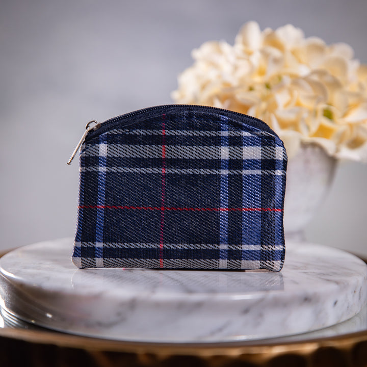 Rosary Case - Navy Plaid