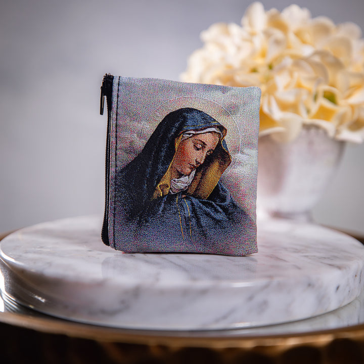 Rosary Case - OL Sorrows - Hand Woven