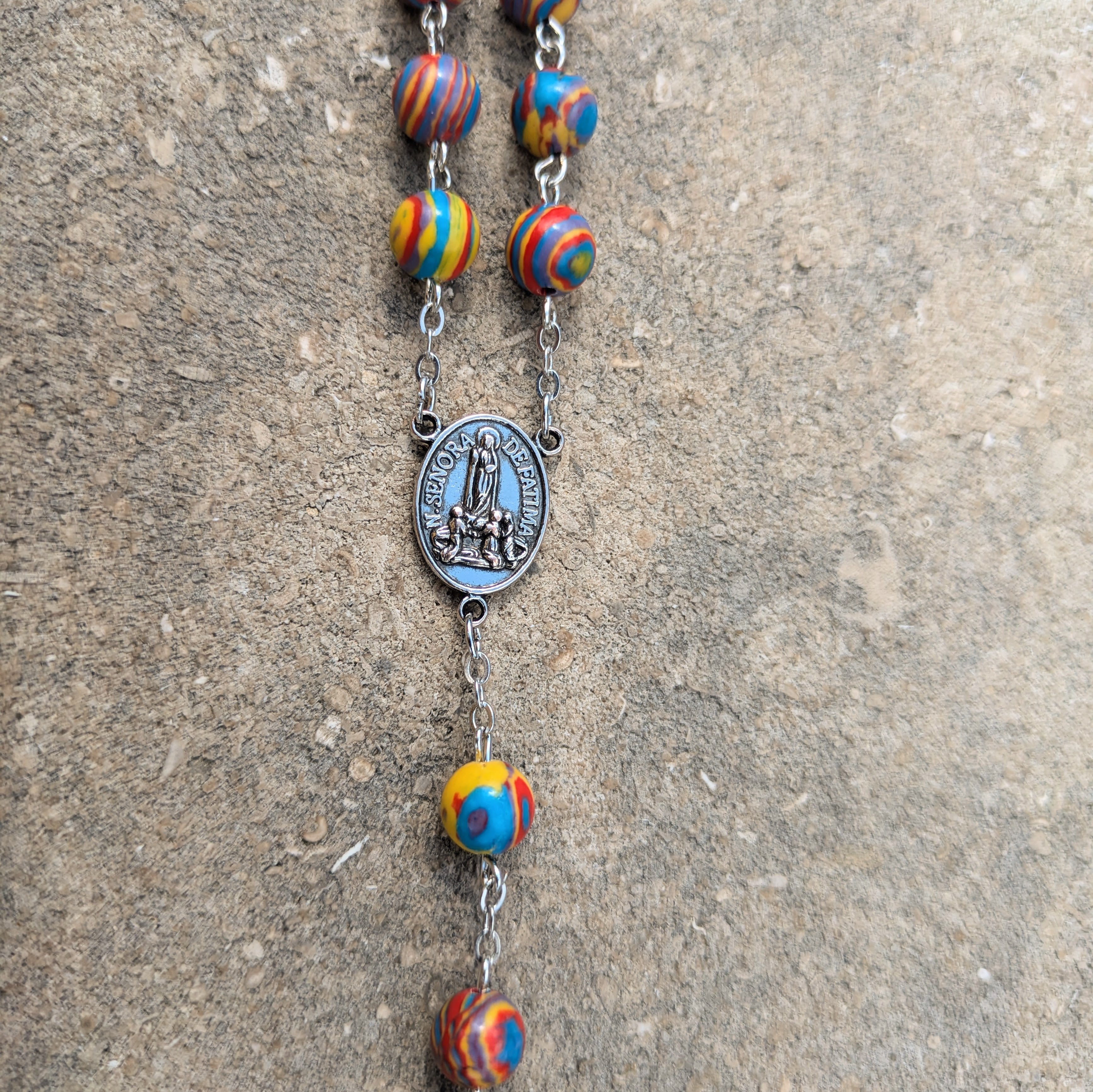 Rosary - Multi-Color Dye - Stone