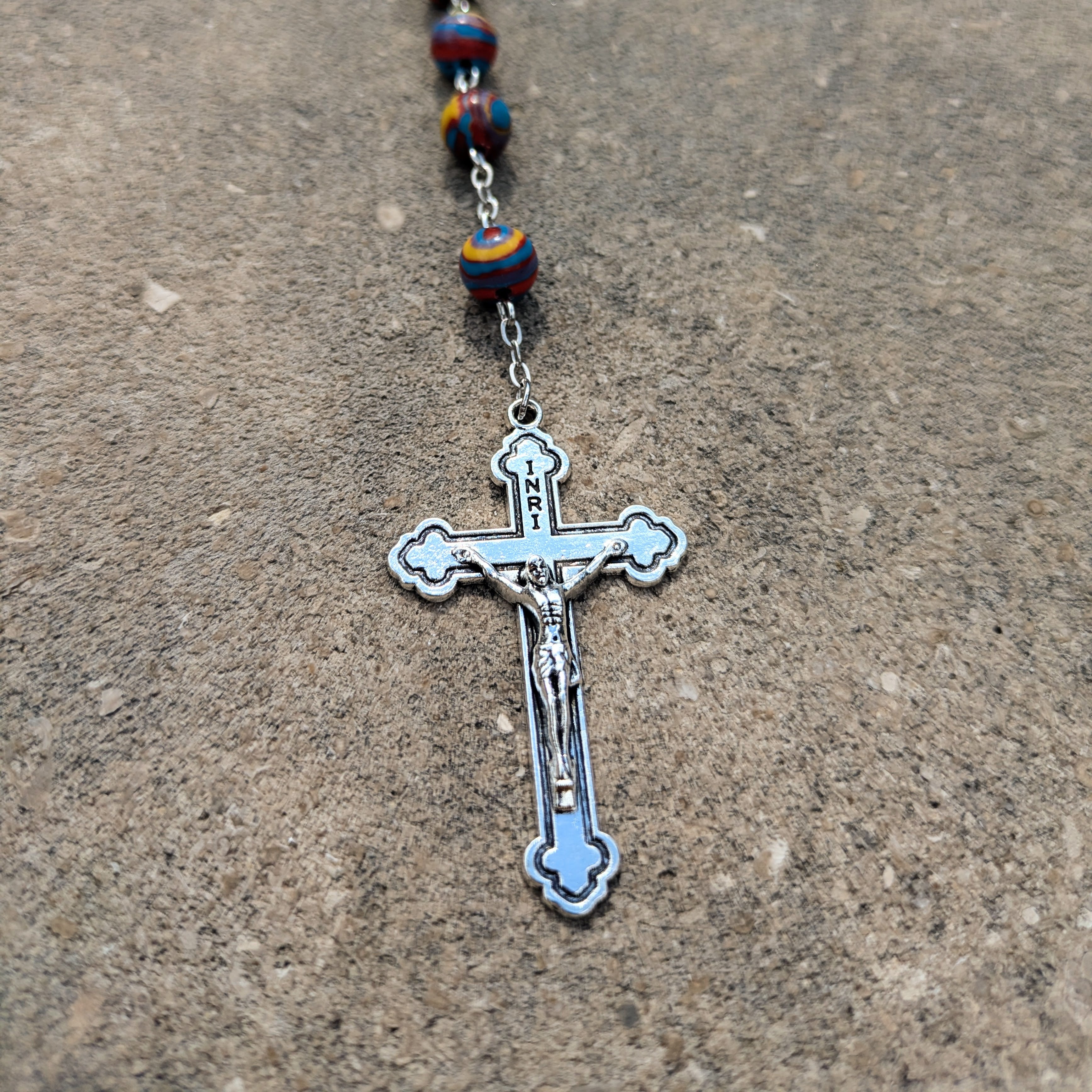 Rosary - Multi-Color Dye - Stone