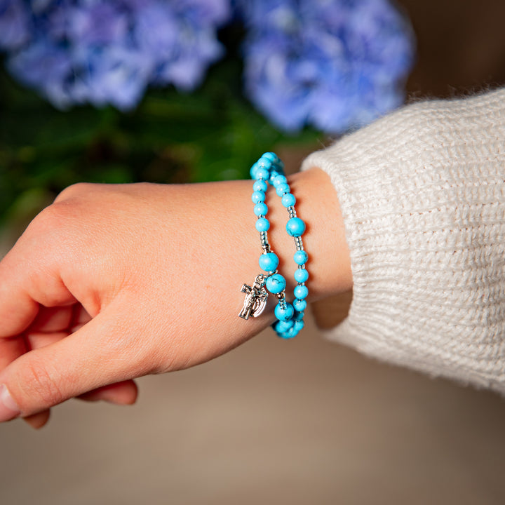 Turquoise Wrap Rosary Bracelet