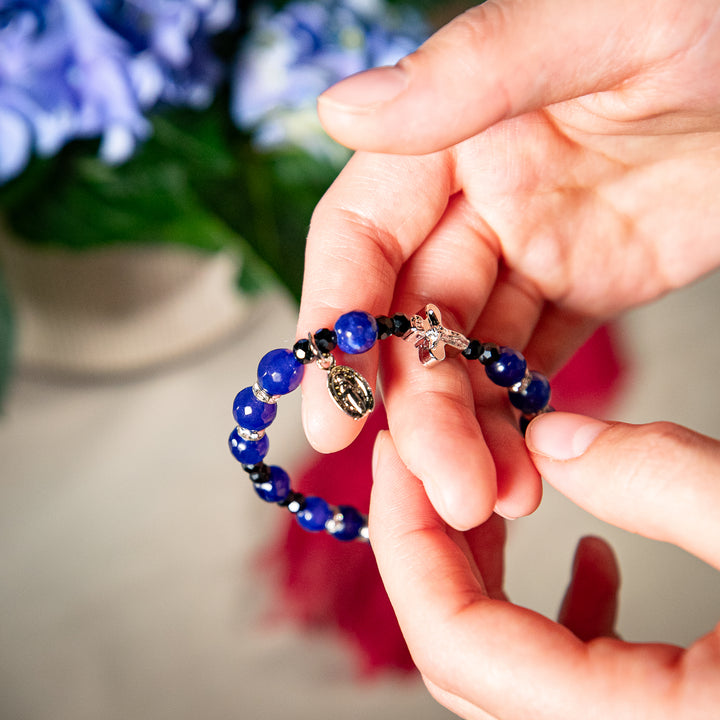Blue Agate Rosary Bracelet