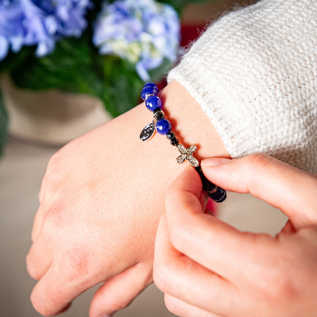 Blue Agate Rosary Bracelet