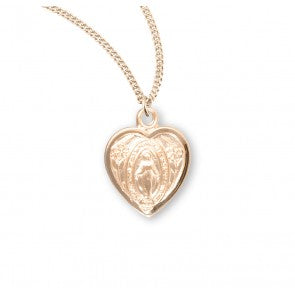 Pendant - MM Heart - Gold Over Sterling - 18" Gold Plated Curb Chain