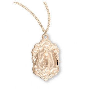 Pendant - MM - 16k Gold over Sterling - 18" Gold Plated Curb Chain