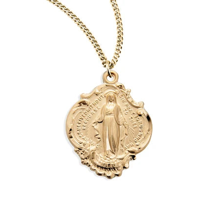 Pendant - MM - 16kt Gold over Sterling Silver - Small - Baroque - 24"