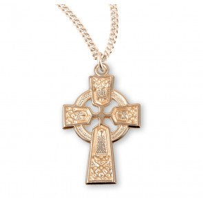 Pendant - Celtic Cross - Gold Over SS - 18" Gold Plated