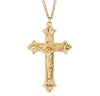 Pendant - Crucifix - Fleur De Lis Tip - 16kt Gold Over SS- 24" Gold Plated Chain