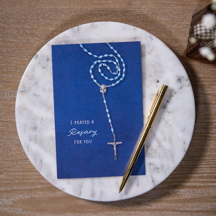 Card - I Prayed a Rosary for You - Blue