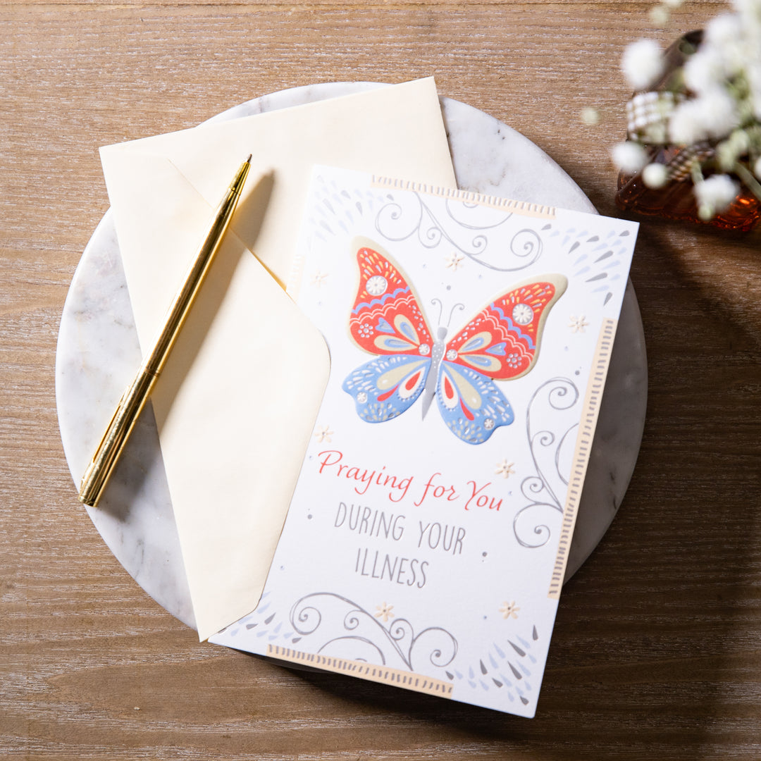 Card - Get Well - Praying for You During Your Illness - Butterfly