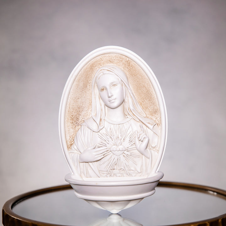 Holy Water Font - IHM - Resin/Stone Mix - 8"