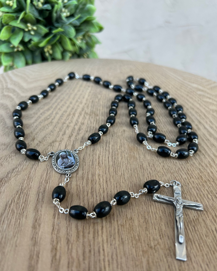 Mother of the Unborn Rosary - Black Wood