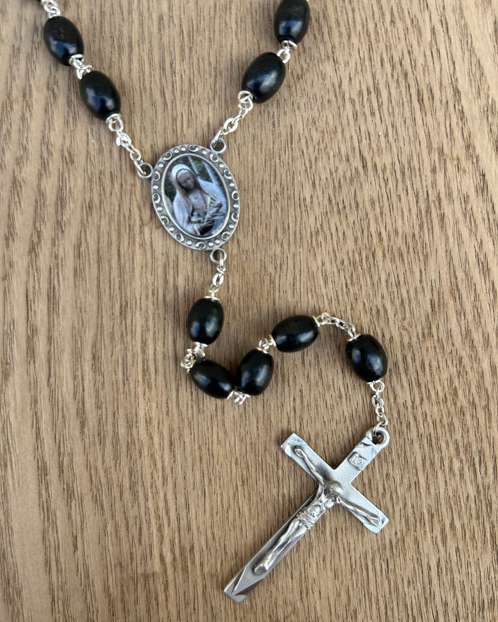 Mother of the Unborn Rosary - Black Wood