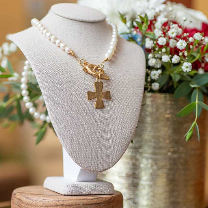 Pearl Cross Necklace