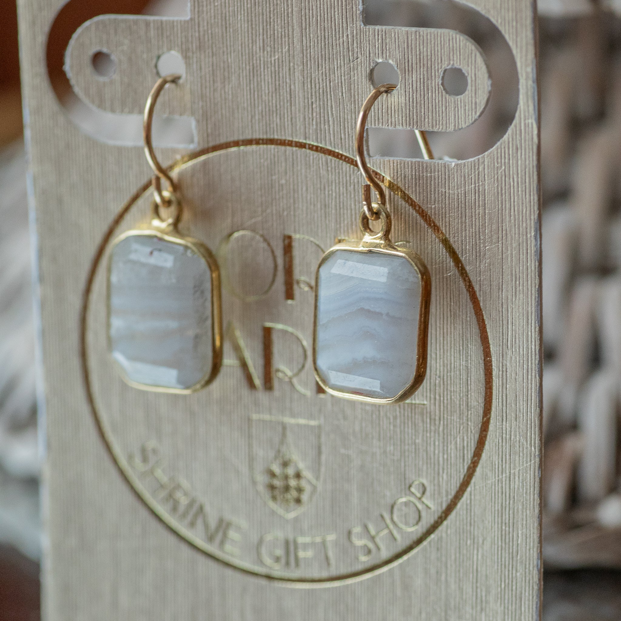 Blue Lace Agate Drop Earrings
