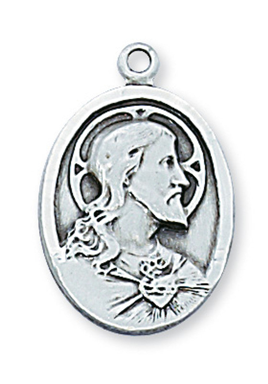Pendant - Scapular - Sterling Silver - 20" Stainless Steel Chain