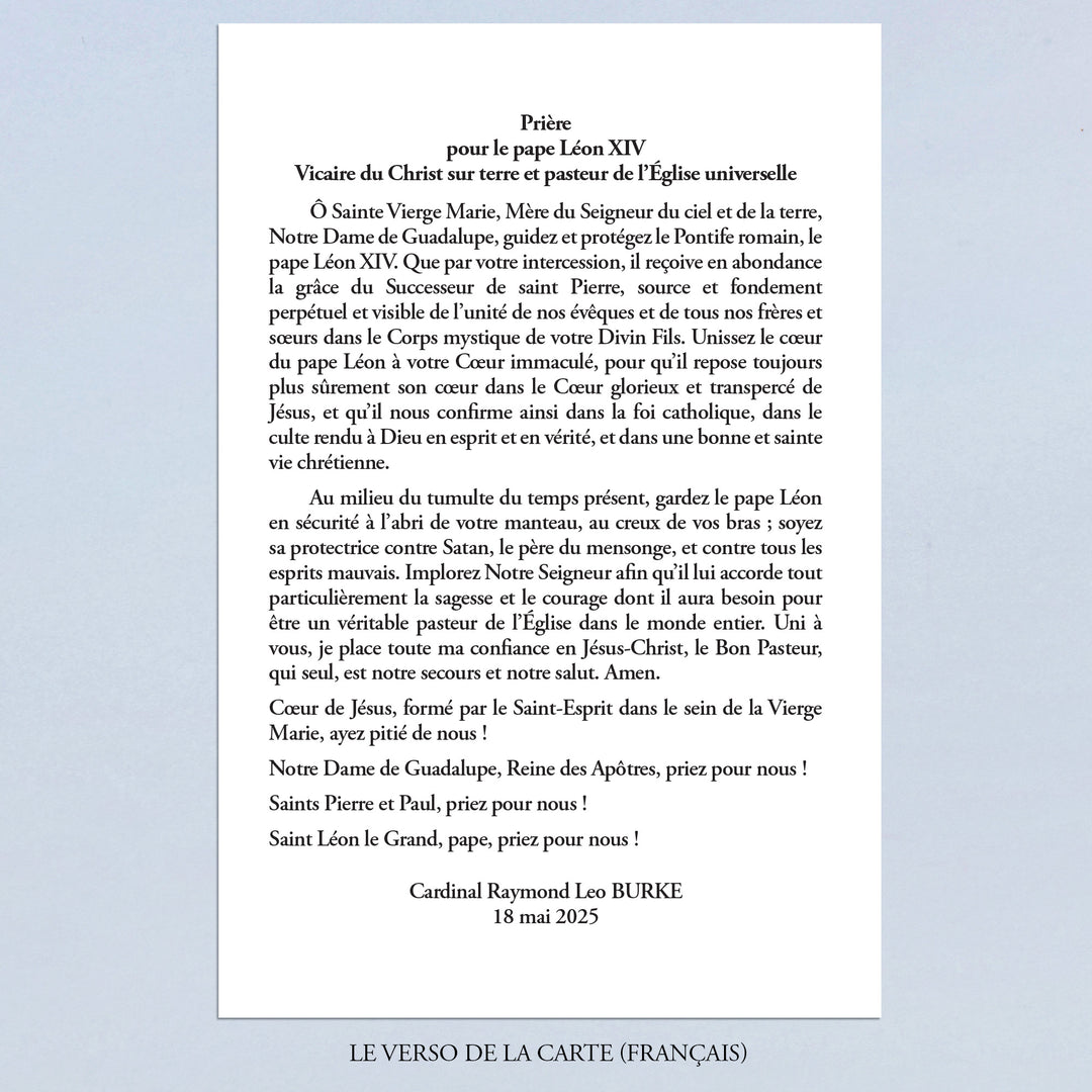Prayer for Pope Leo XIV by Cardinal Burke