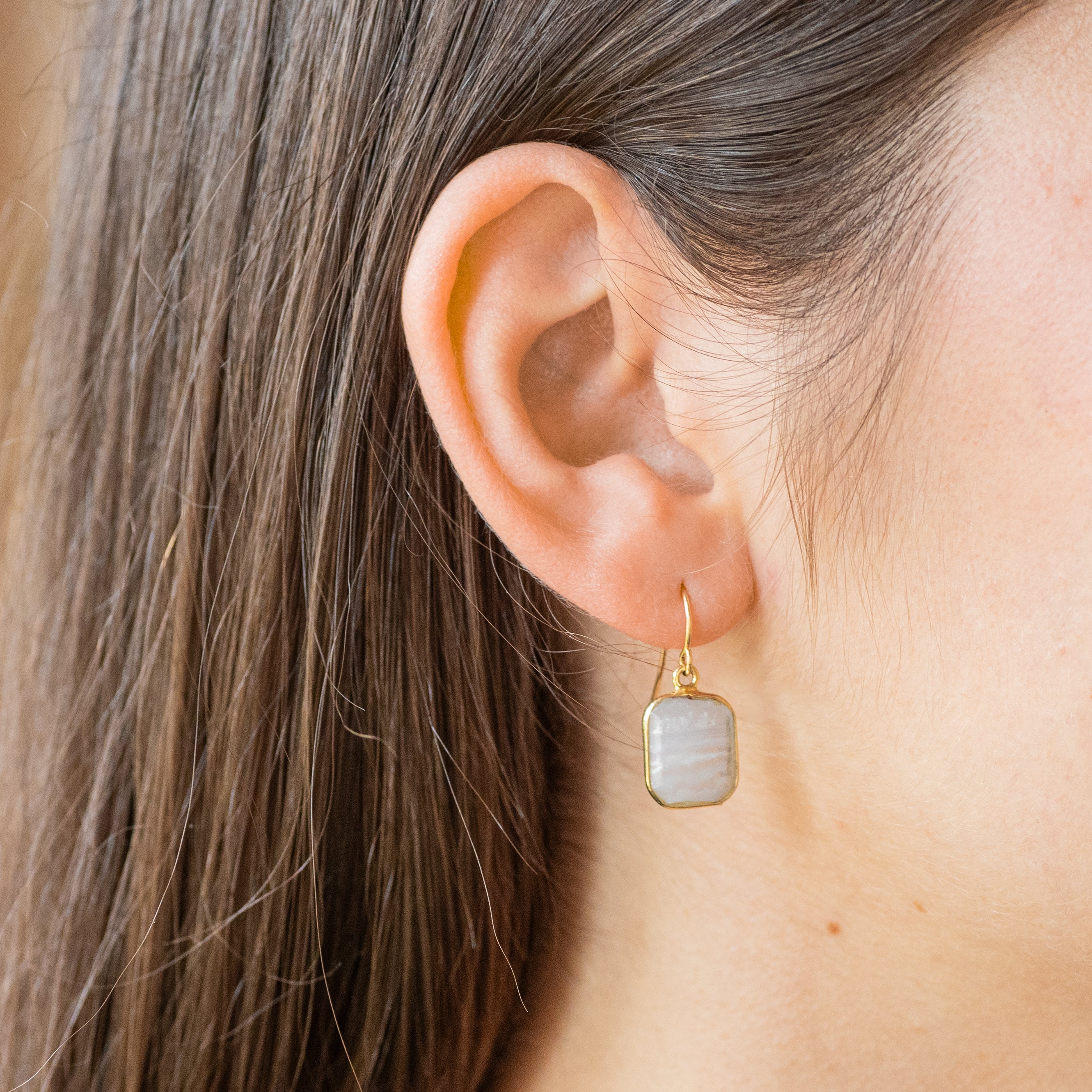 Blue Lace Agate Drop Earrings