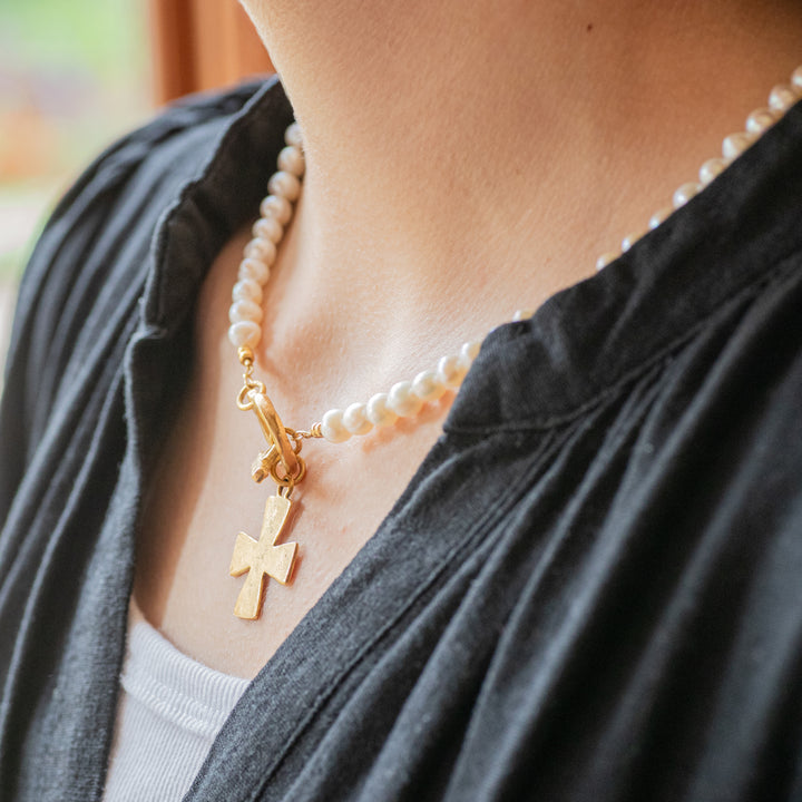 Pearl Cross Necklace