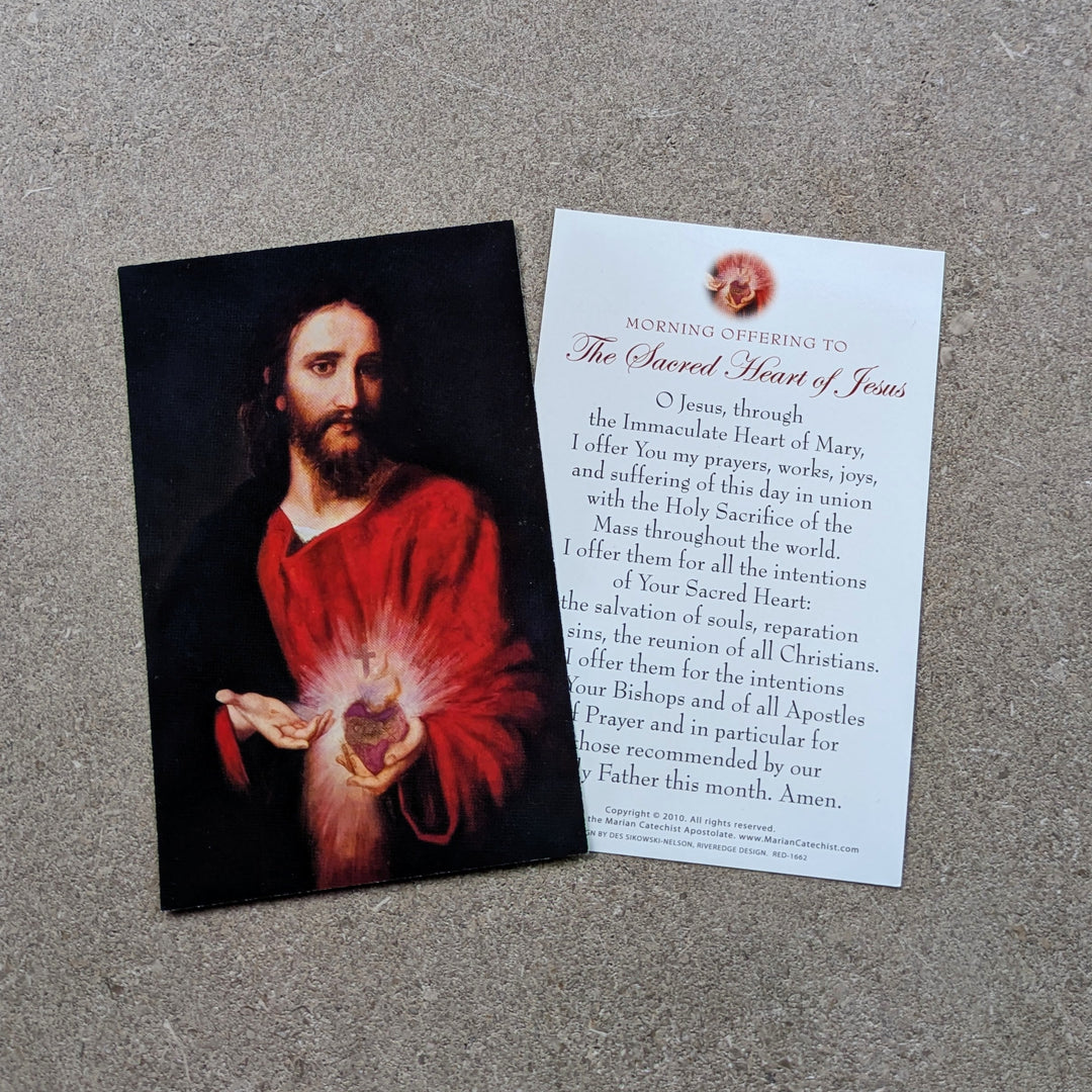 Holy Card - Morning Offering to The Sacred Heart of Jesus