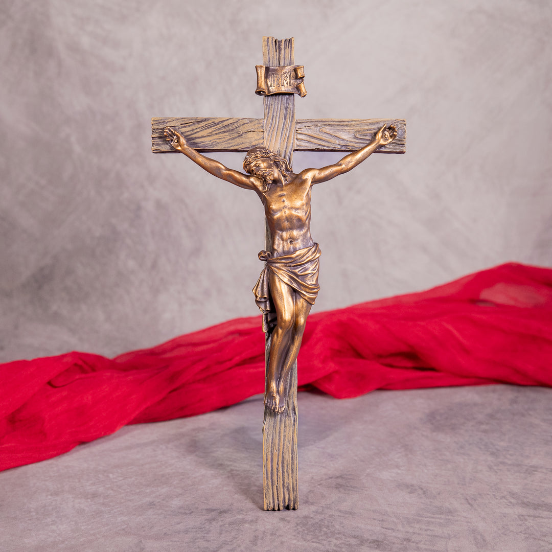 Antique Gold Wall Crucifix