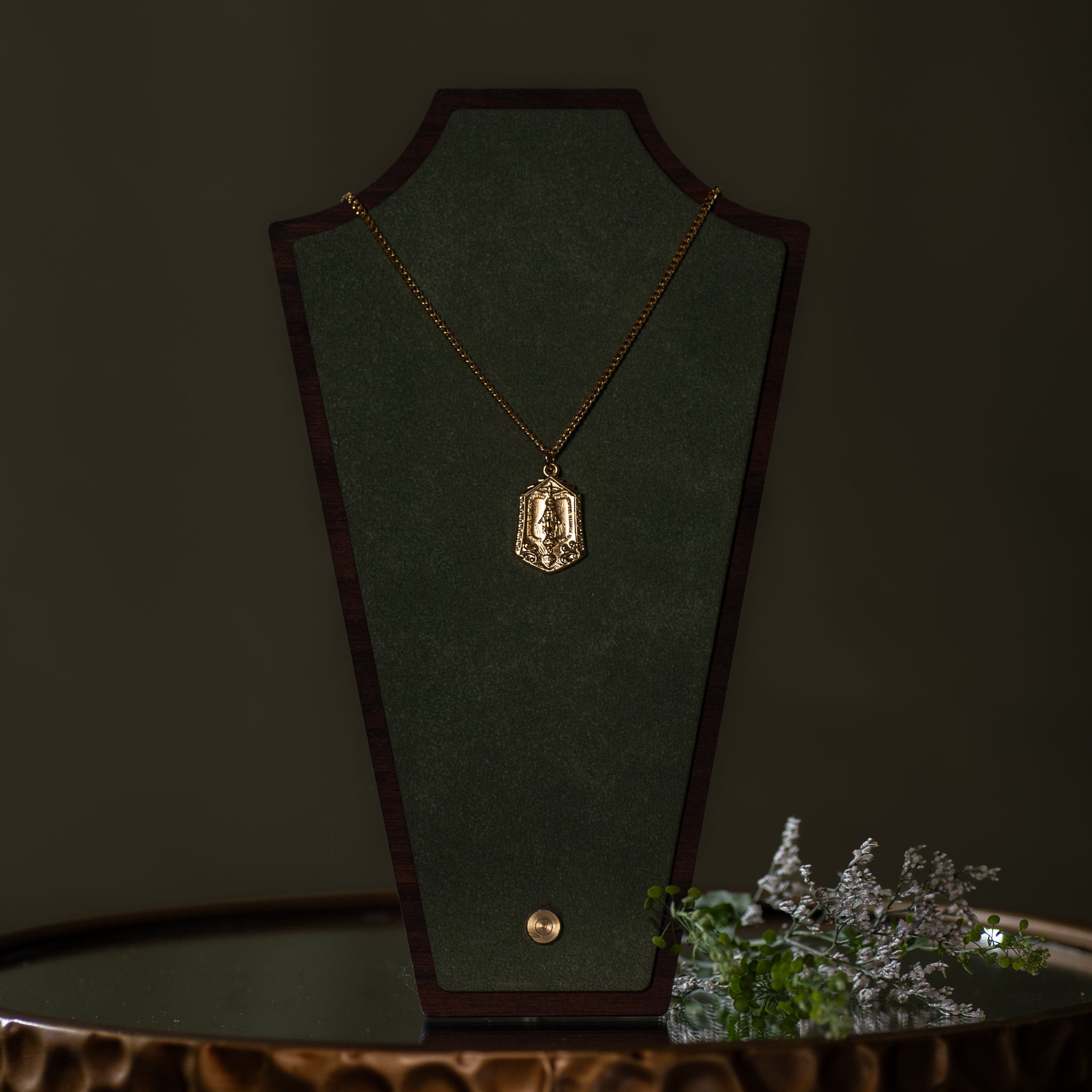 Pendant - MM - Gold over Sterling Silver - 18" Gold Plated