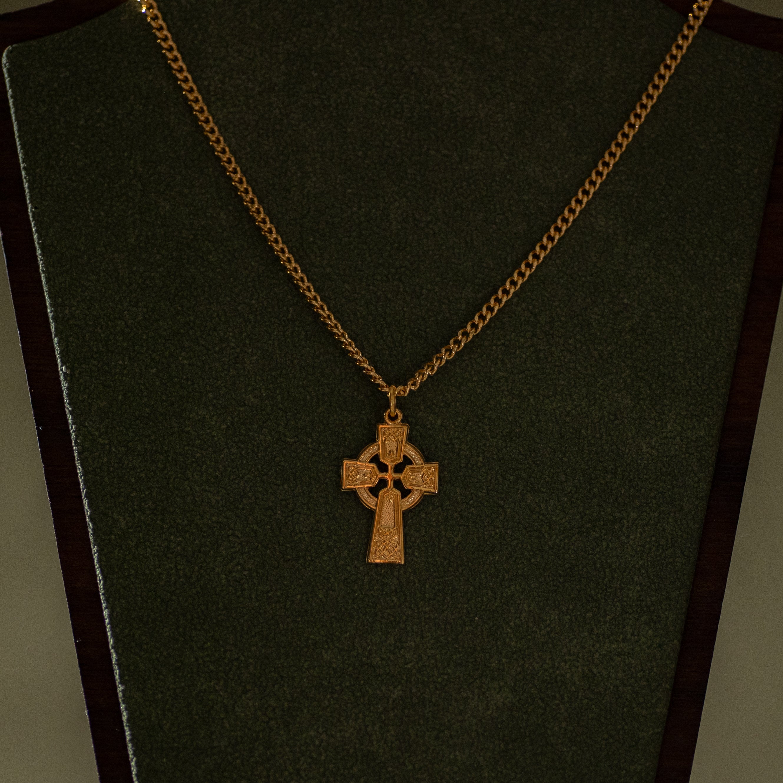 Pendant - Celtic Cross - Gold Over SS - 18" Gold Plated