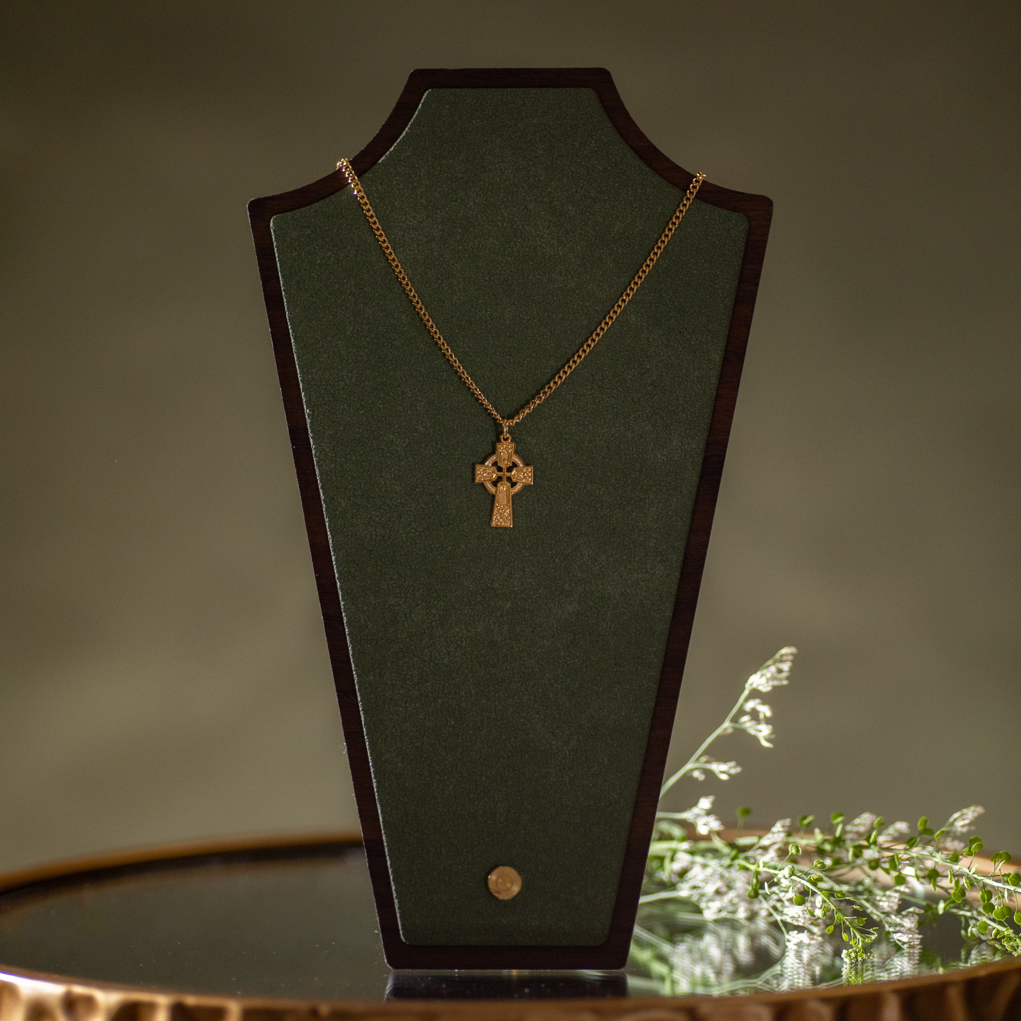 Pendant - Celtic Cross - Gold Over SS - 18" Gold Plated