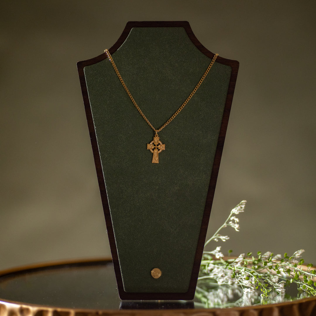 Pendant - Celtic Cross - Gold Over SS - 18" Gold Plated
