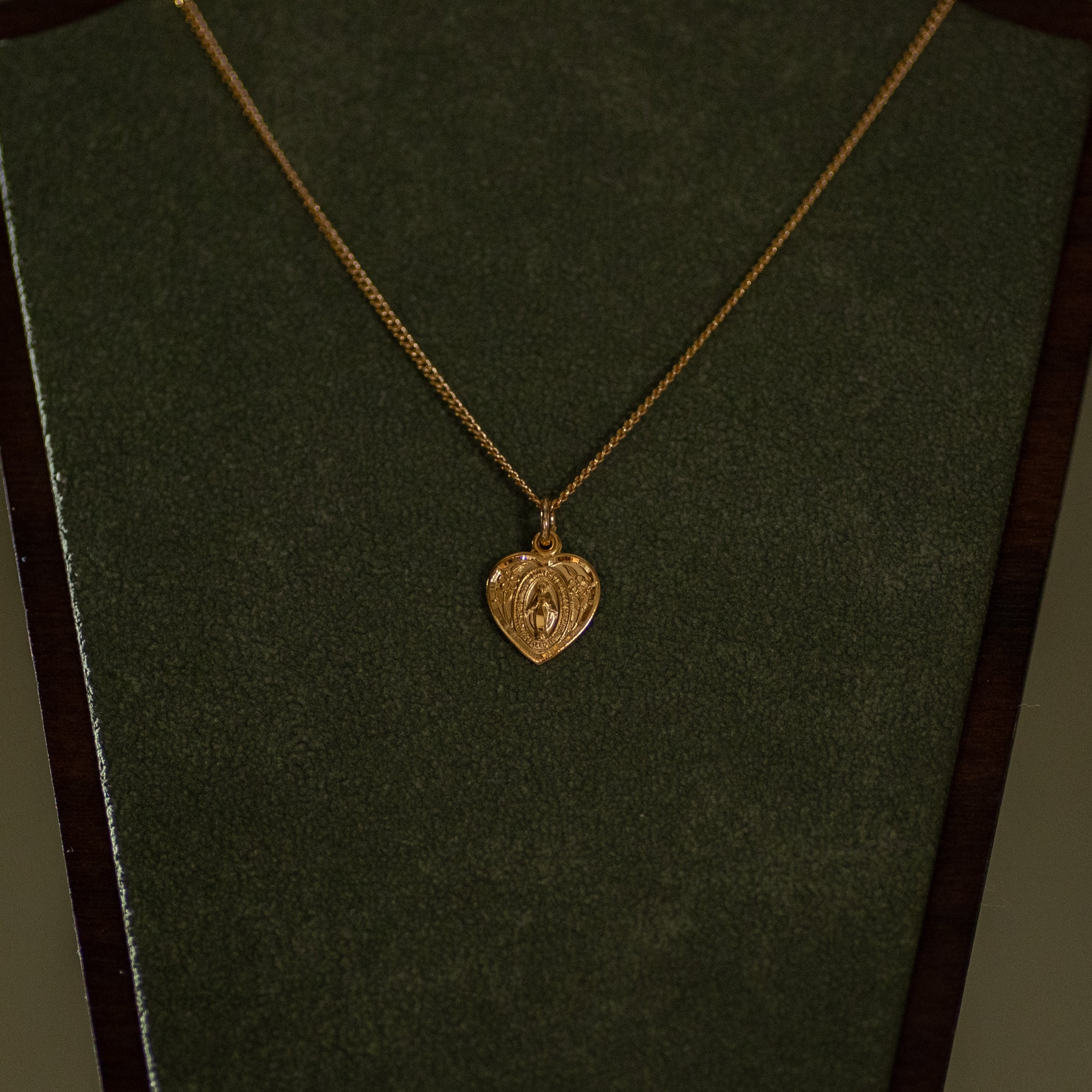Pendant - MM Heart - Gold Over Sterling - 18" Gold Plated Curb Chain