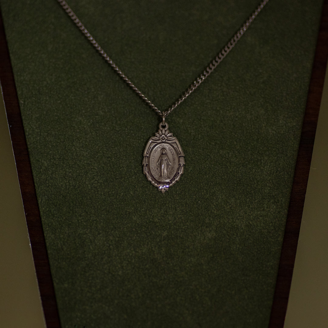 Pendant - MM - Sterling Silver Medal - 18" Stainless Steel Curb Chain