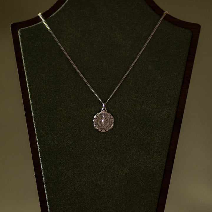 Pendant - MM Round - Sterling Silver - 18" Stainless Steel Chain