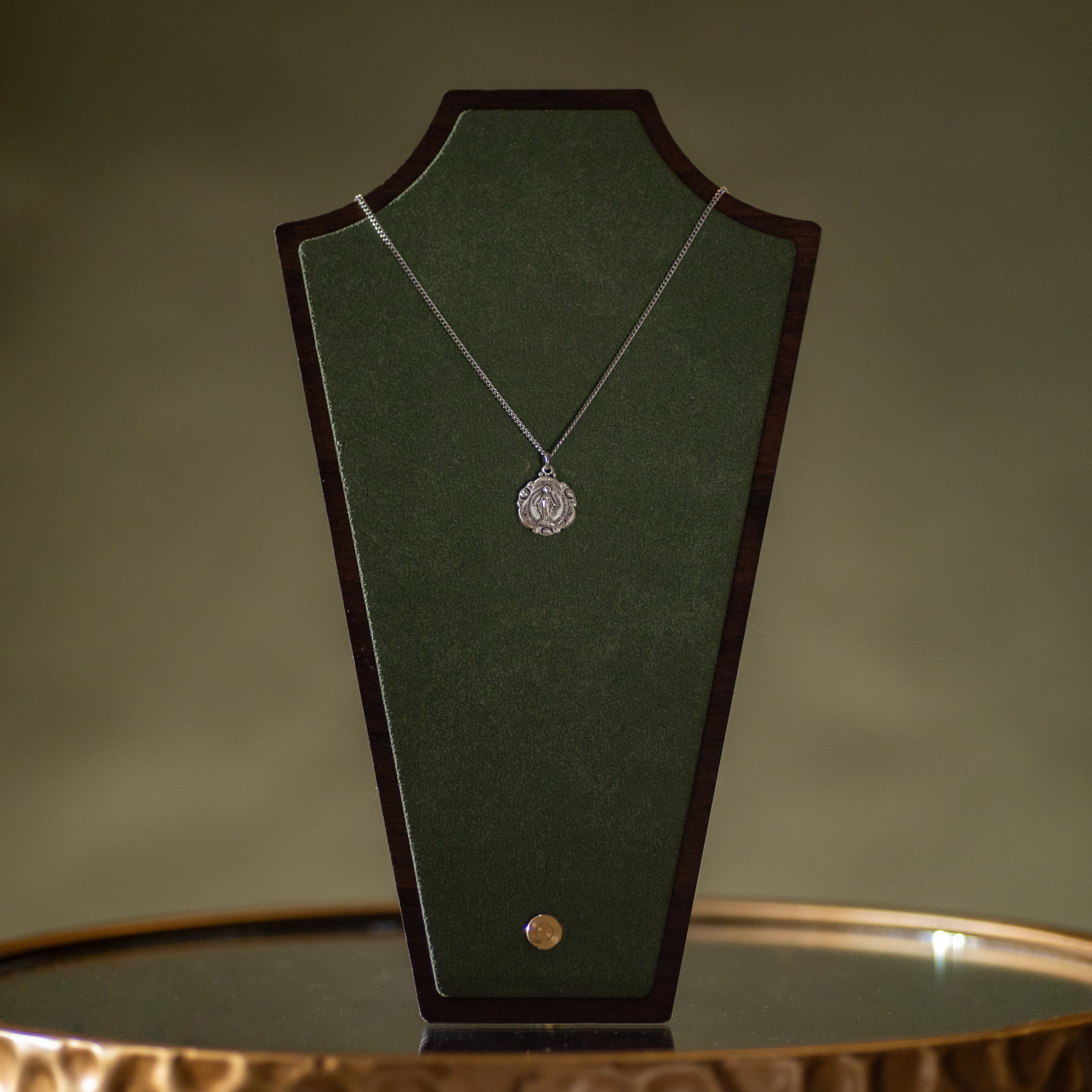 Pendant - MM Round - Sterling Silver - 18" Stainless Steel Chain