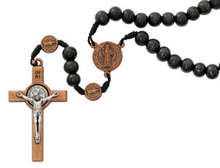 Rosary - St Benedict - Black Wood/Copper