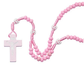 Kid's Rosary - Pink Wood