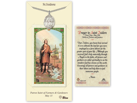 Pendant/HC Set - St. Isidore - Farmer - Pewter