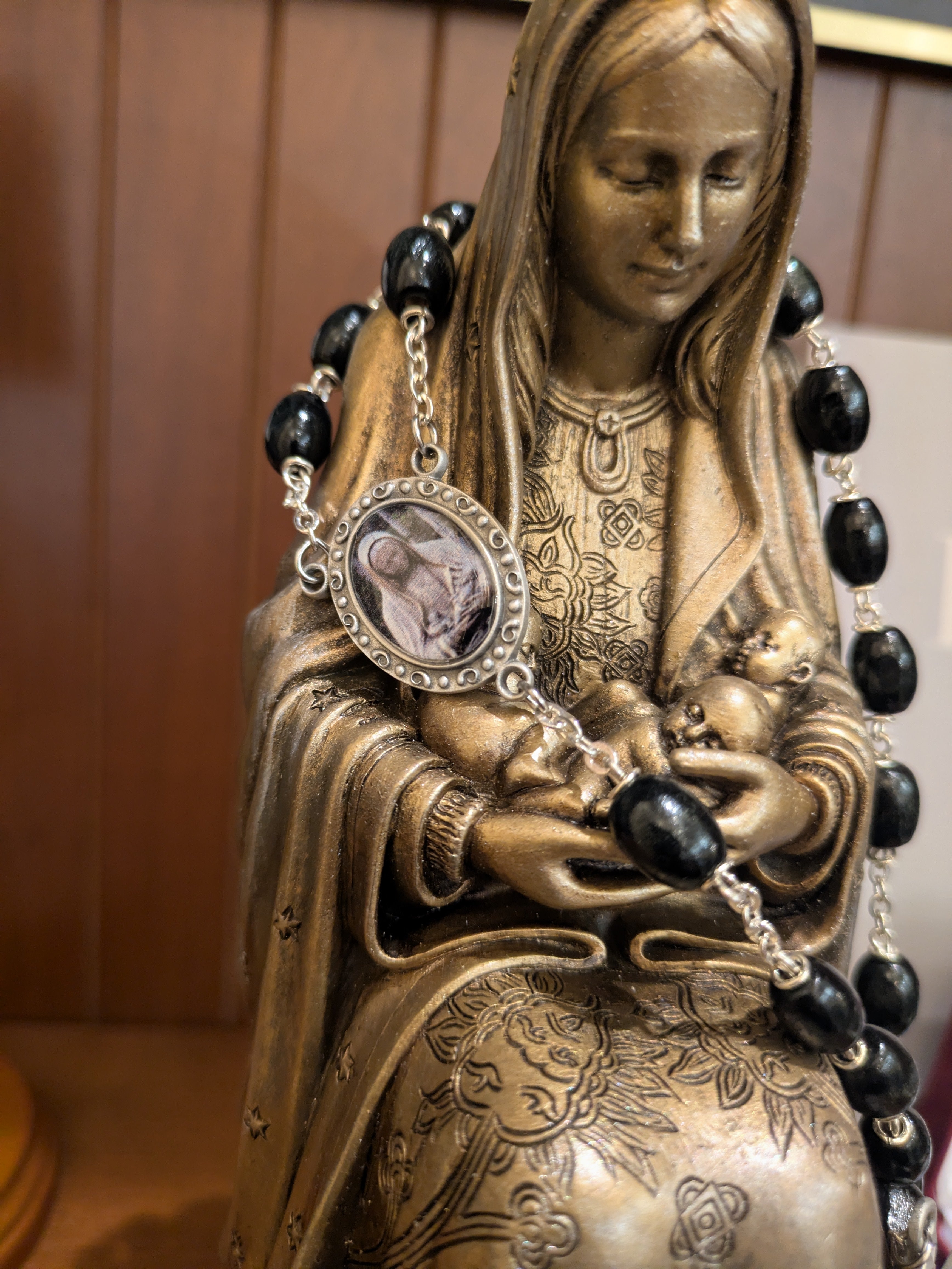 Mother of the Unborn Rosary - Black Wood