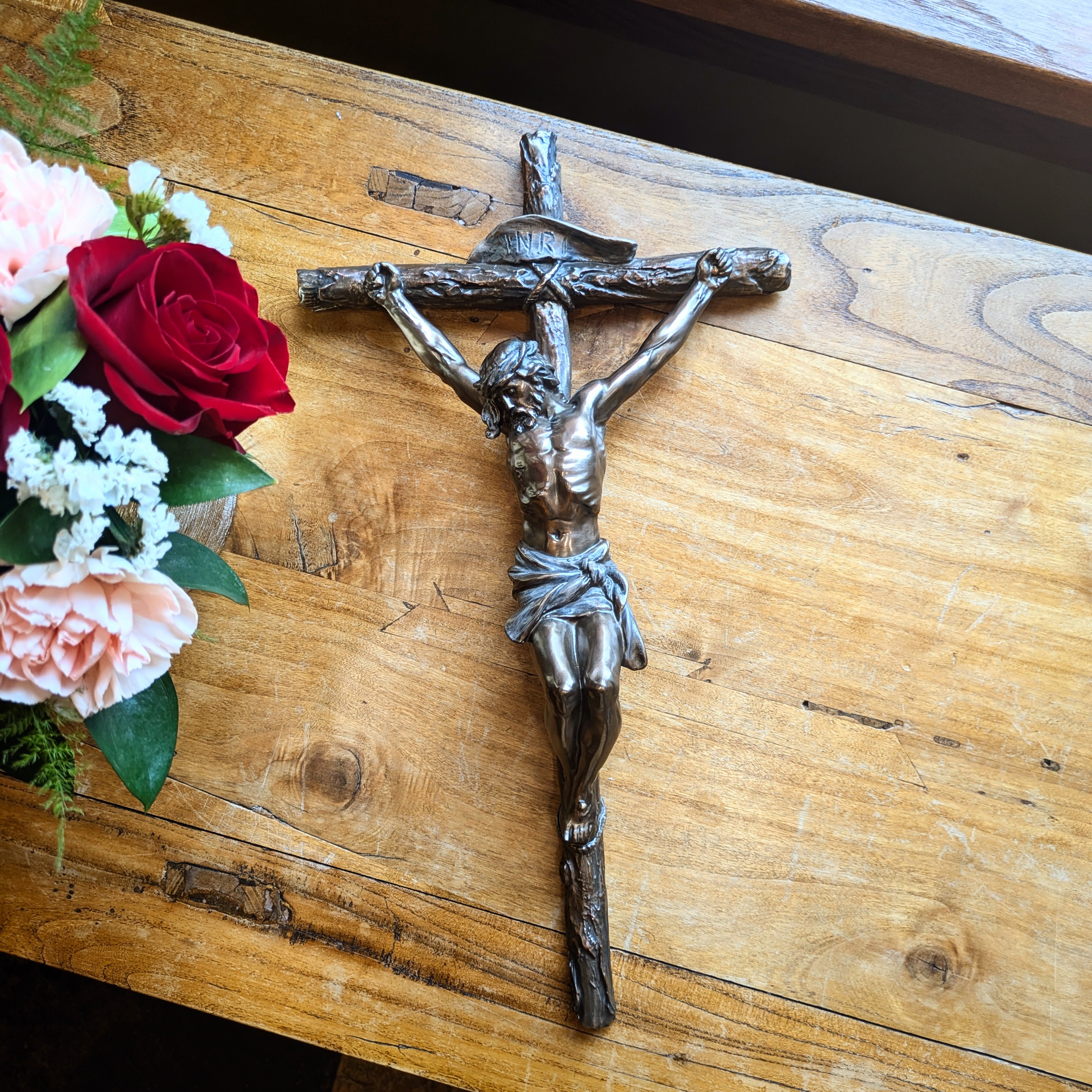 Wall Crucifix - Bronze - 16"