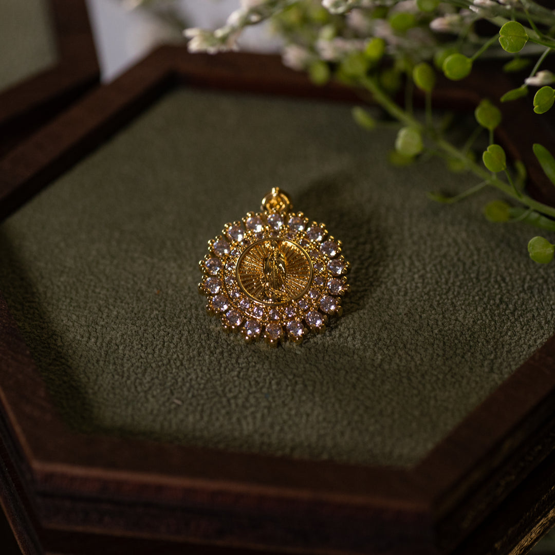 Pendant - OLG - Round - CZ Rim- 24k Gold Filled