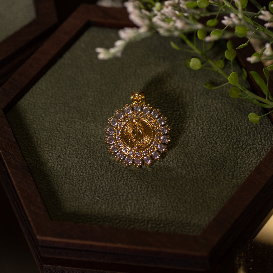 Pendant - OLG - Round - CZ Rim- 24k Gold Filled